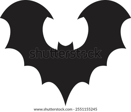 Stylized vector illustration of a bat spreading its wings, creating a spooky and ominous atmosphere perfect for halloween projects