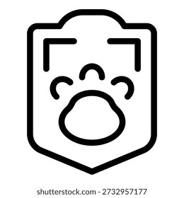 Stylized vector illustration of a bear face on a protective shield shape