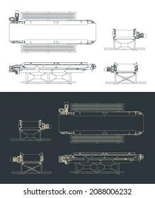 Ilustración vectorial estilizada de planos de línea transportadora