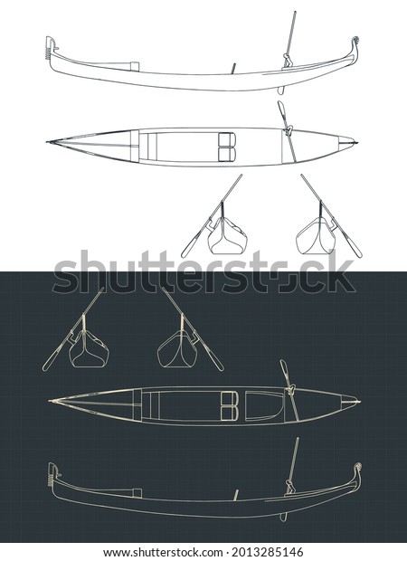Stylized Vector Illustration Blueprints Gondola Stock Vector (Royalty ...