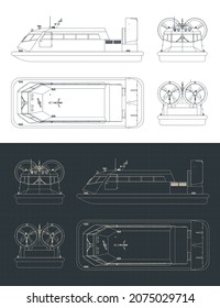 Ilustración vectorial estilizada de planos de naves