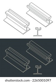 Ilustración vectorial estilizada de planos ferroviarios para el tranvía