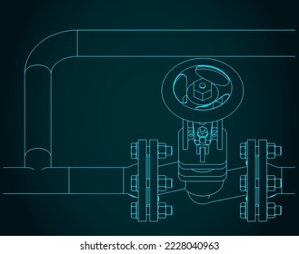 Ilustración vectorial estilizada del cierre de la válvula de vapor de derivación