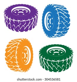 stylized vector illustration of a car wheel