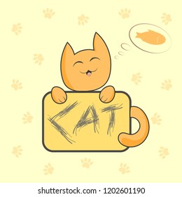 stylized vector illustration of a cat