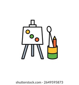 stylized vector illustration of a classic painter