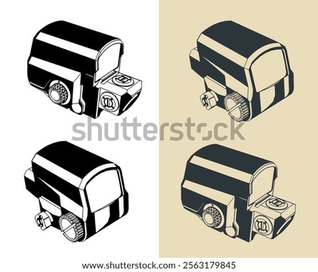 Stylized vector illustration of collimator sight