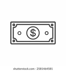 Stylized vector illustration of a currency banknote featuring a dollar symbol and intricate details for financial design elements