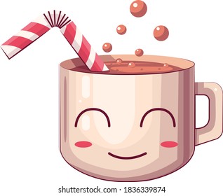 Stylized vector illustration depicting a cup filled with hot chocolate.
Hand-drawn sticker.
