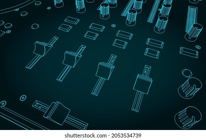 Stylized vector illustration of DJ controller close up