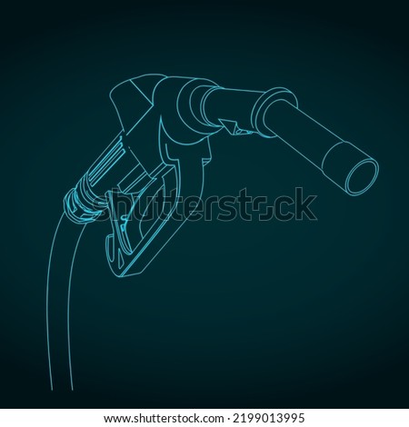 Stylized vector illustration of drawing of gasoline pistols