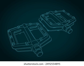 Ilustración vectorial estilizada de dibujos de pedales de bicicleta