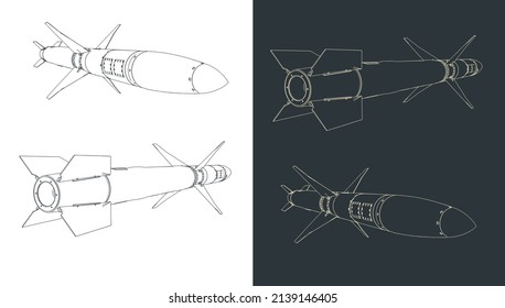 Stylized Vector Illustration Drawings Cruise Missile Stock Vector ...