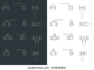 Ilustración vectorial estilizada de dibujos mini conjunto