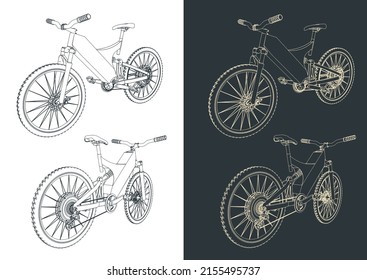 Stylized vector illustration of electric bike