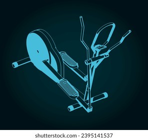 Stylized vector illustration of elliptical machine