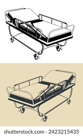 Stylized vector illustration of emergency service stretcher