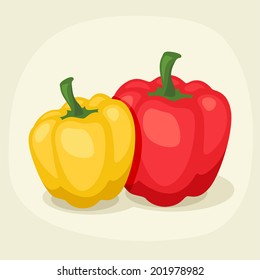 Stylized vector illustration of fresh ripe peppers.