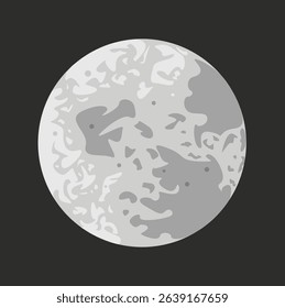 A stylized vector illustration of the full moon with craters on a dark background.