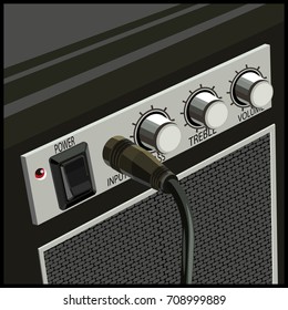 Stylized vector illustration of a guitar amplifier