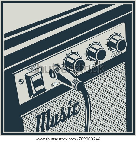 Stylized vector illustration of a guitar amplifier
