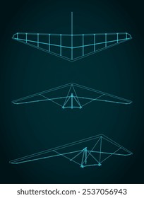 Stilisierte Vektorgrafik eines Drachenfliegers