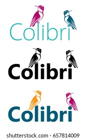 Stylized vector illustration of a hummingbird