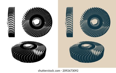 Stylized vector illustration of impeller