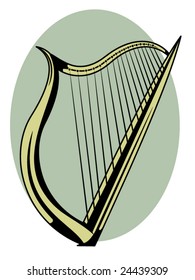 stylized vector illustration of an Irish harp