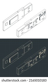 Ilustración vectorial con estilo de planos isométricos de los planos de unidad flash USB