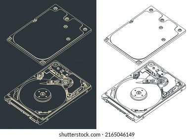 Opened Hard Disk Drive Isometric Vector Stock Vector (Royalty Free)  448275088