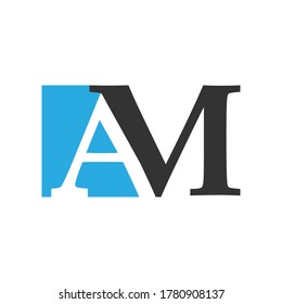 Ilustración vectorial estilizada con las letras A y M aisladas en un fondo blanco

