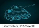 Stylized vector illustration of a M4 Sherman tank