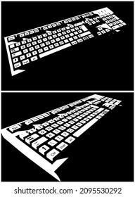 Stylized vector illustration of a mechanical keyboard close up