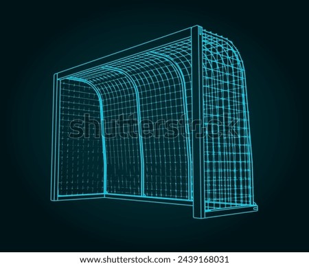 Stylized vector illustration of mini-football gates