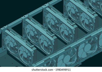 Ilustración vectorial estilizada de una explotación minera