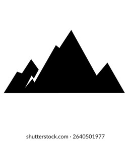 Stylized vector illustration of a mountain range with sharp peaks, ideal for outdoor themes, travel graphics, hiking promotions, nature branding, or minimalist landscape design.