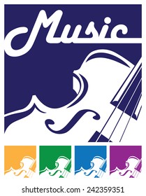 Stylized vector illustration on a musical theme. violin made in a minimalist style. can be used as a sign, symbol, icon