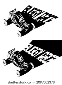 Stilvolle Vektorgrafik zum Thema Buggy-Rennen