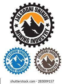 Stylized vector illustration on the theme of mining, and all that is related to it