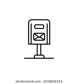 Ilustração vetorial estilizada de uma caixa de correio ao ar livre para comunicações