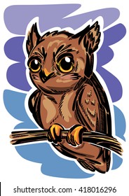 A stylized vector illustration of an owl.