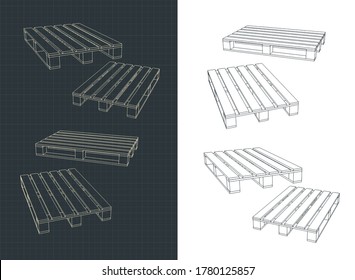 Ilustración vectorial estilizada de los dibujos de Pallets