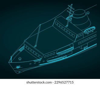 Ilustración vectorial estilizada del cierre del transbordador de pasajeros