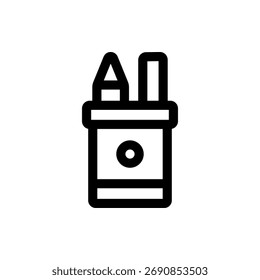 Stylized vector illustration of a pencil, ideal for stationery and education graphics