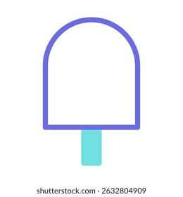 Stylized vector illustration of a popsicle with vibrant outline, minimalist
