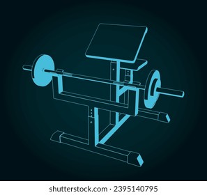 Ilustración vectorial estilizada de la máquina de rizos de predicador