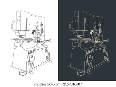 Stilvolle Vektorgrafik von Lochmaschine
