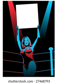 Stylized Vector Illustration Of A Ring Girl