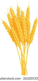 Stylized vector illustration of ripe wheat ears — a clean and minimal design symbolizing harvest, nature, and healthy grains.